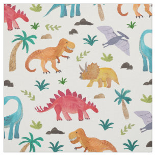 Painted Dinos Fabric