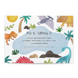 Painted Dinos Kids Birthday Party Invitation<br><div class="desc">Colorfully illustrated painted dinosaurs and botanical details designed by Shelby Allison.</div>