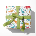Painted Dinos Wrapping Paper<br><div class="desc">Colorfully illustrated painted dinosaurs and botanical details designed by Shelby Allison.</div>
