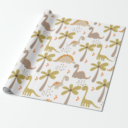 Painted Dinosaur Wrapping Paper