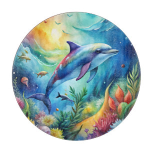 Painted Dolphin Cutting Board