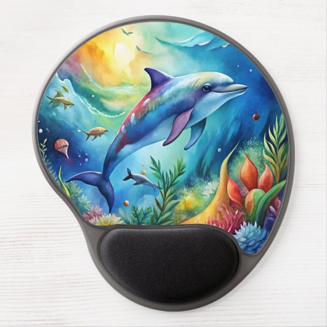 Painted Dolphin Gel Mouse Pad (Front)