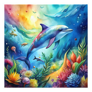 Painted Dolphin Photo Print