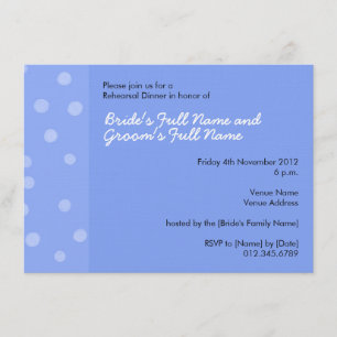 Painted Dots blue Rehearsal Dinner Invitation
