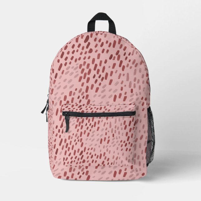 Painted Dots Blush Pink Printed Backpack (Front)