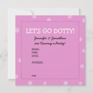 Painted Dots pink Party Invitation