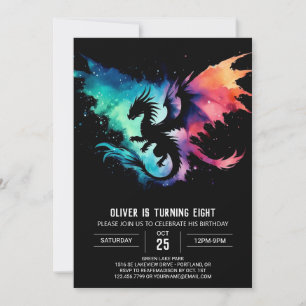Painted Dragon Birthday DIY Invitation