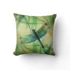 Painted Dragonfly Throw Pillow
