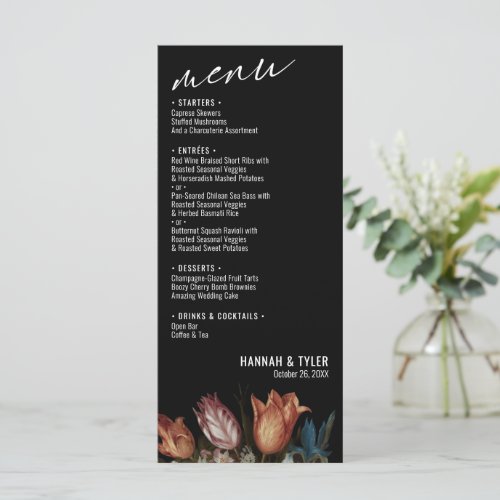 Painted Dutch Tulips and Mixed Flower Bouquets Menu