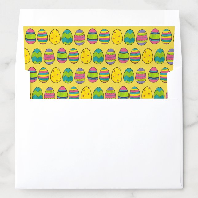 Painted Easter Basket Eggs Egg Hunt Yellow Envelope Liner (In Envelope)