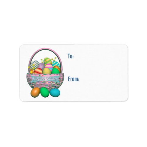 Painted Easter Eggs in Basket Gift Tag