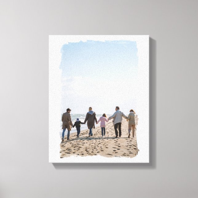 Painted Edges Brush Stroke Frame Custom Photo Canvas Print (Front)