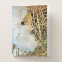 Painted effect Palestinian Bul Bul snowy branches