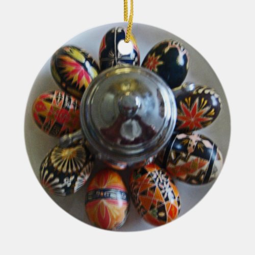 Painted Eggs Ceramic Ornament