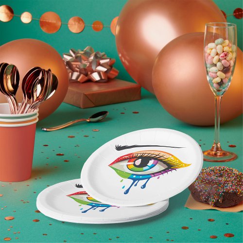 Painted Eye Paper Plates