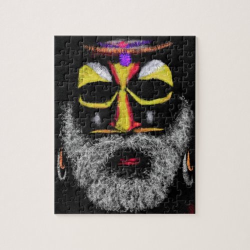 Painted Face Man _ Drawing Art Collection Jigsaw Puzzle