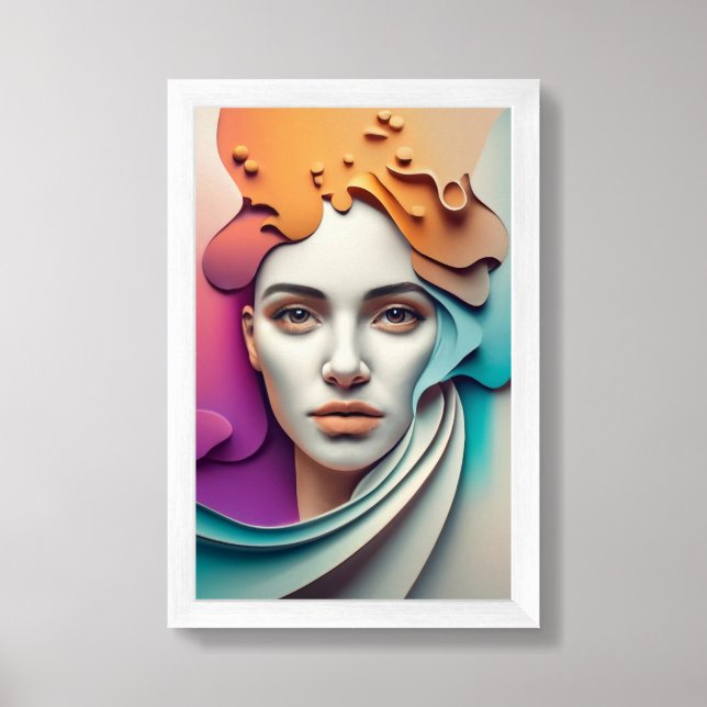 Painted Face_Woman Framed Art (Framed Front)