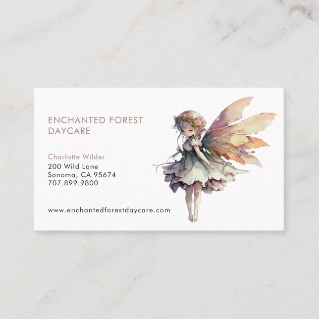 Painted Fairy Child Daycare Business Card (Front)