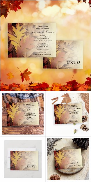 Painted Fall Leaves Wedding