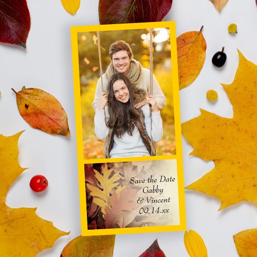 Painted Fall Leaves Wedding Save the Date