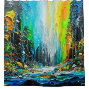 Painted Falls Shower Curtain