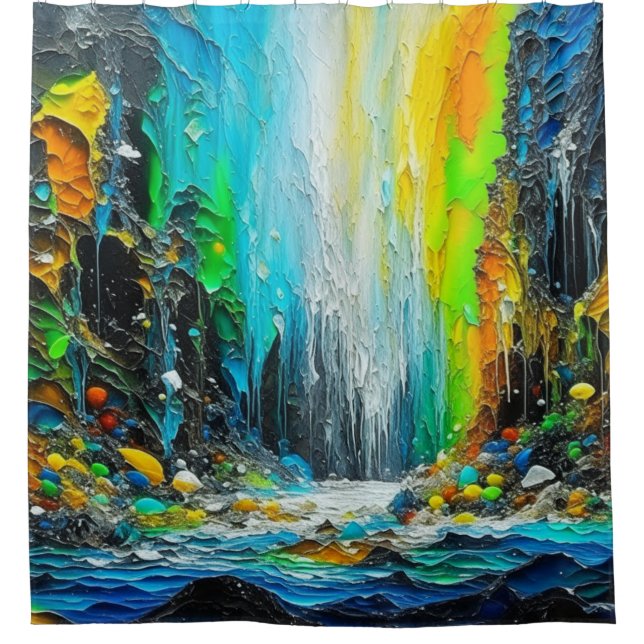 Painted Falls Shower Curtain (Front)