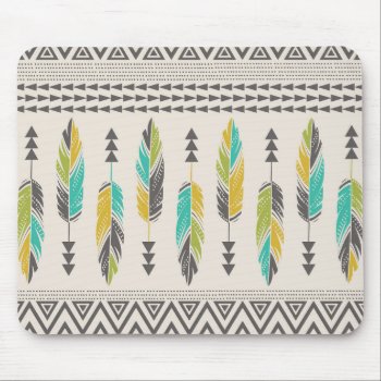 Painted Feathers-cream Mouse Pad by BohemianGypsyJane at Zazzle