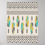 Painted Feathers-cream Poster at Zazzle