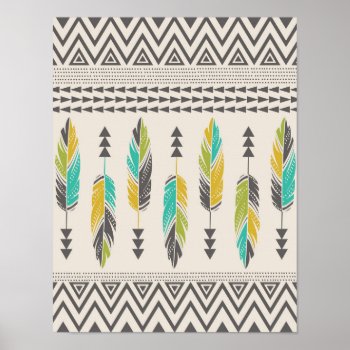 Painted Feathers-cream Poster by BohemianGypsyJane at Zazzle