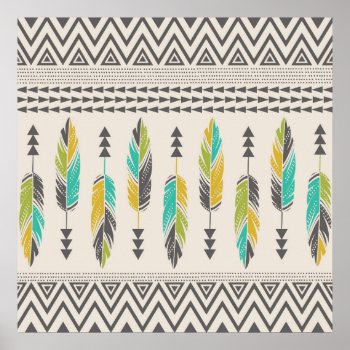 Painted Feathers-cream Poster by BohemianGypsyJane at Zazzle