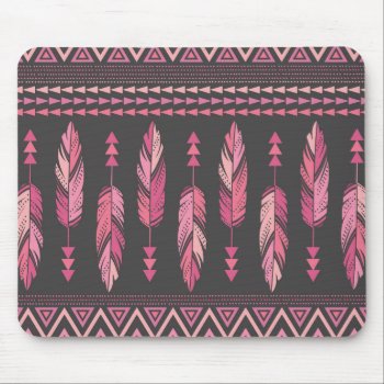 Painted Feathers-gray Mouse Pad by BohemianGypsyJane at Zazzle
