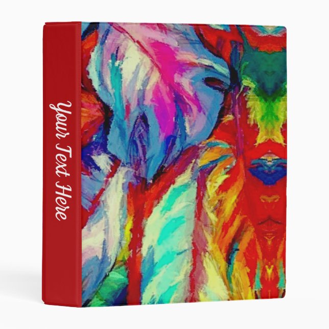 Painted  Feathers Mini Binder (Front/Spine)