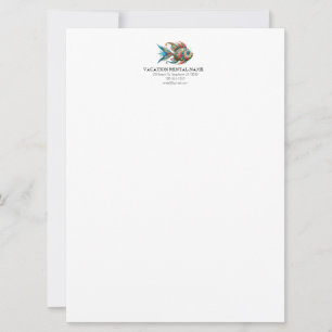 Painted Fish, Vacation Rental Stationary Invitation