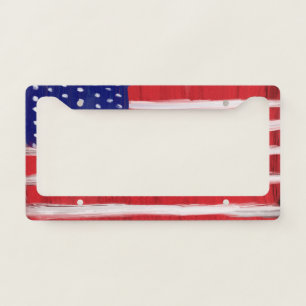 Painted  Flag License Plate Frame