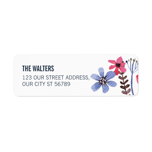 Painted Flora Wedding Label (Front)