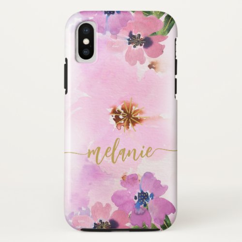 Painted Floral Apple iPhone X111213 Tough Cases