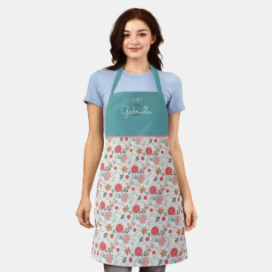 Painted Floral Apron