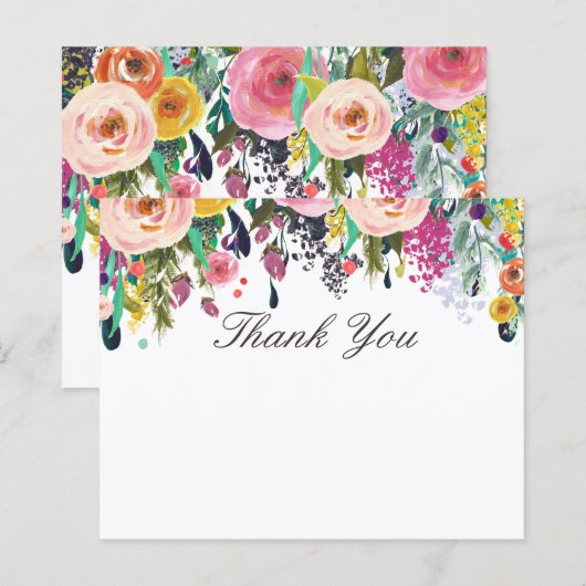 Painted Floral Beauty Salon Thank You Flyer (Front/Back)