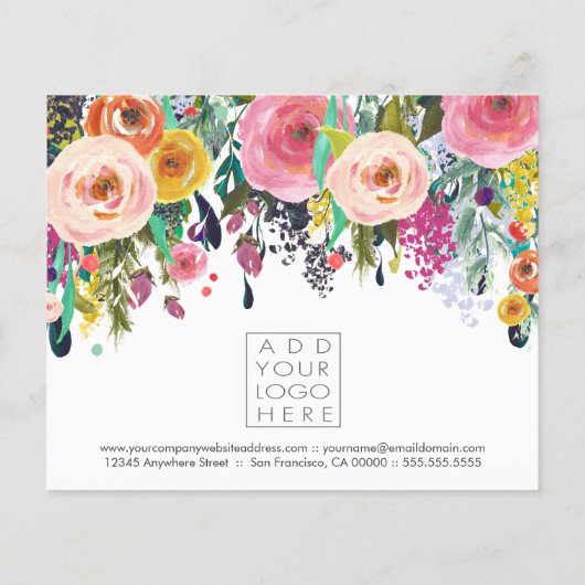 Painted Floral Beauty Salon Thank You Flyer (Back)