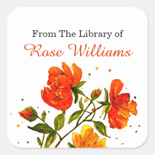 Painted Floral Bookplate From The Library Of