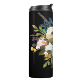 Painted Floral Bouquet Personalized Name Thermal Tumbler (Rotated Left)