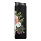 Painted Floral Bouquet Personalized Name Thermal Tumbler (Rotated Right)