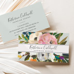 Painted Floral Business Card<br><div class="desc">This painted floral business card is perfect for a small business owner,  consultant,  stylist and more! The elegant and romantic design features beautiful painted acrylic flowers in blush pink and white,  with pops of colorful purple,  blue,  orange and yellow.</div>