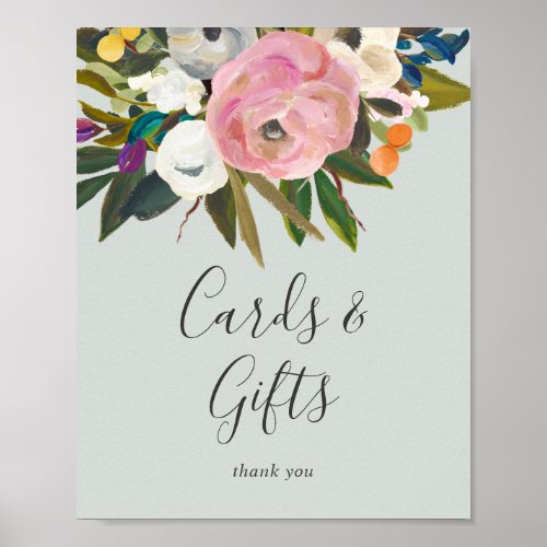 Painted Floral Cards and Gifts Sign