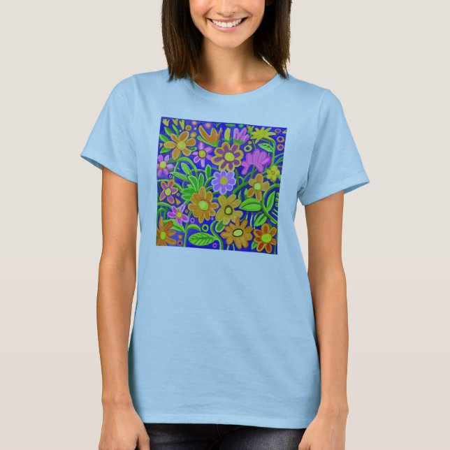 Painted Floral Composition - Customized T-Shirt (Front)