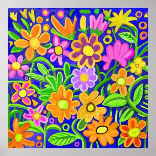 Painted Floral Composition Poster