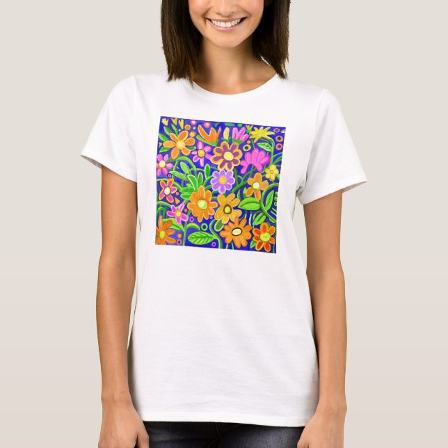 Painted Floral Composition T-Shirt (Front)