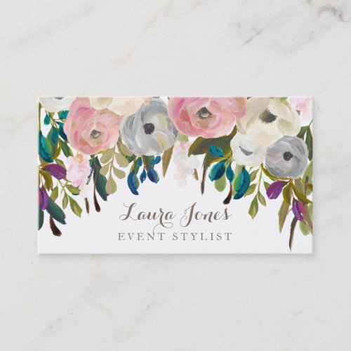 Painted Floral Florist Stylist Business Cards