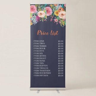 Painted Floral Free Standing Business Price Sign