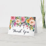 Painted Floral Garden Thank You Flip Greeting Card